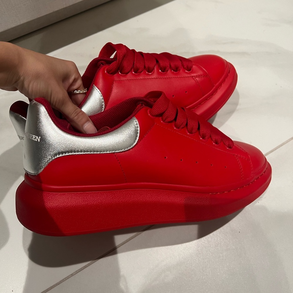 Alexander McQueen Red and Silver mens Sneakers